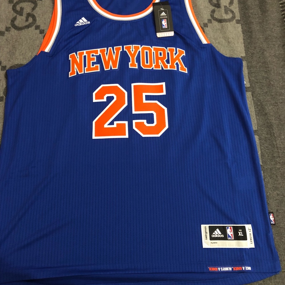 NEW NY KNICKS ADIDAS AUTHENTIC JERSEY ROSE #25 XL